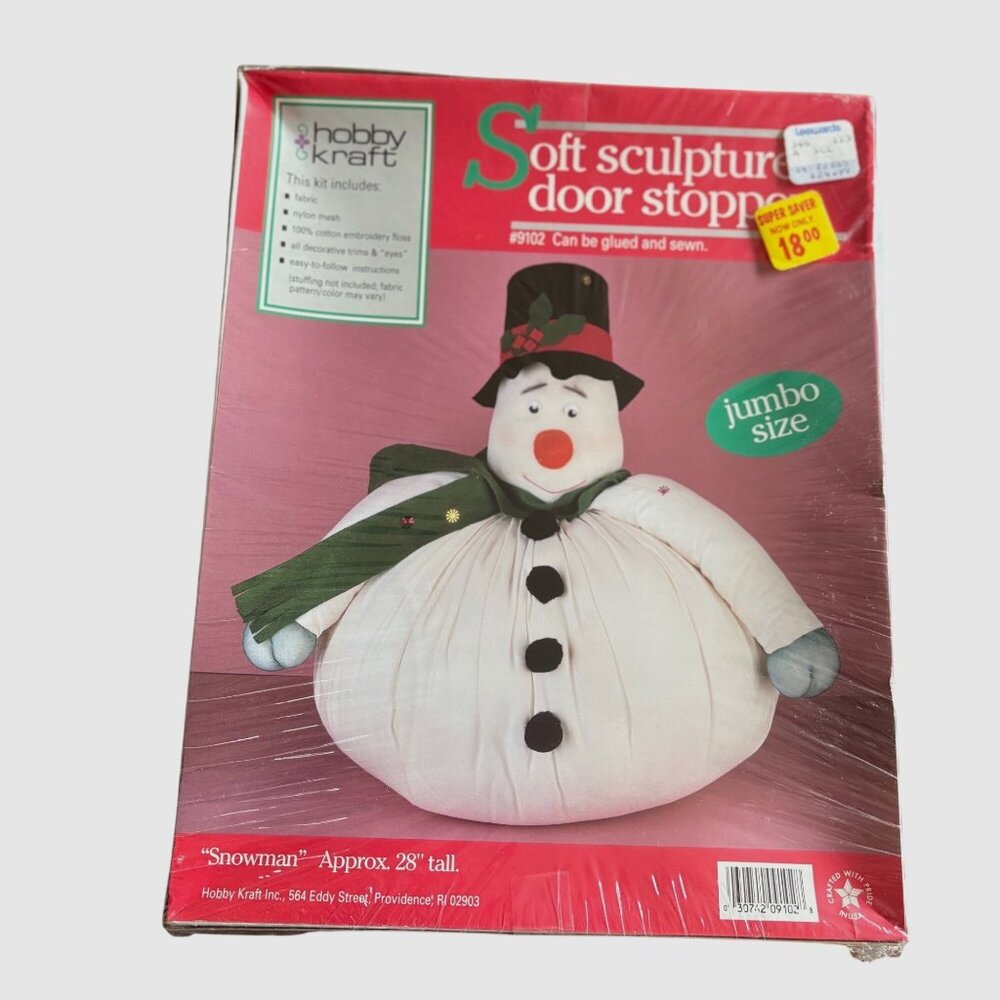 Soft Sculpture Door‎ Stopper Kit "Snowman" Jumbo 28" Tall Hobby Kraft VTG